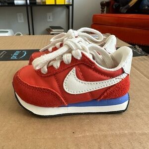 Nike Kids Waffle Trainer Red Sneakers